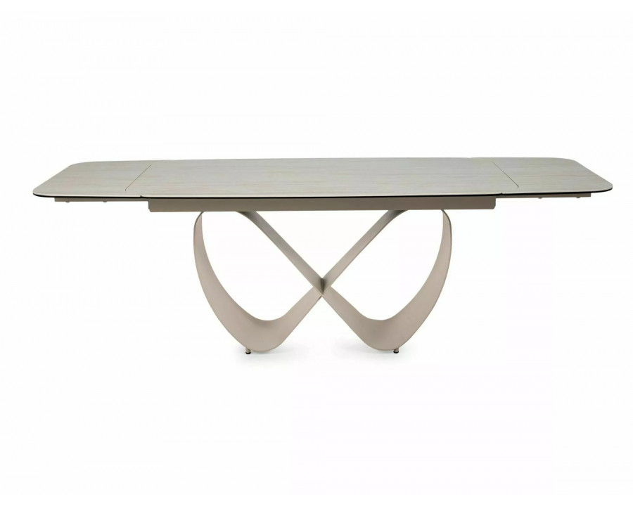 Стіл обідній кухонний розкладний Infinity Ceramic (160–240)×95 см Кераміка Беж / Кашемір каркас
