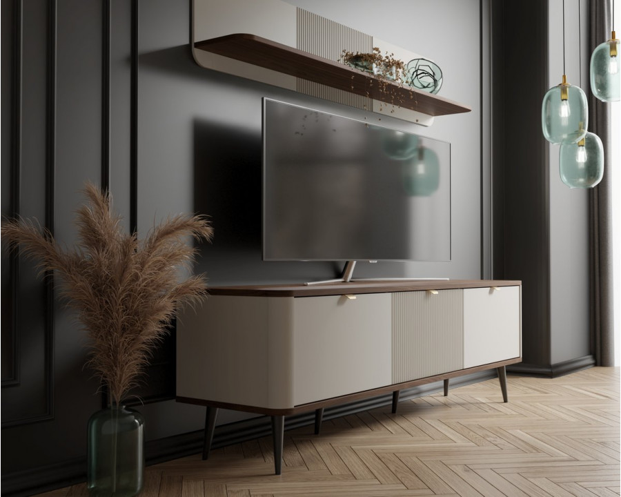 Тумба під телевізор MARLY REG 13 160х52х40 кашемір / горіх