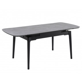 Стіл обідній розкладний DUBLIN CERAMIC 120(180)*80 світло-сірий/чорний каркас