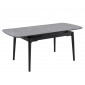 Стіл обідній розкладний DUBLIN CERAMIC 120(180)*80 світло-сірий/чорний каркас