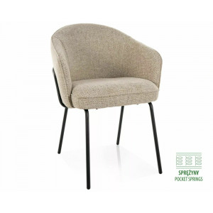 Стілець кухонний обідній м'який Nao Noelle Бежева тканина / Чорний каркас