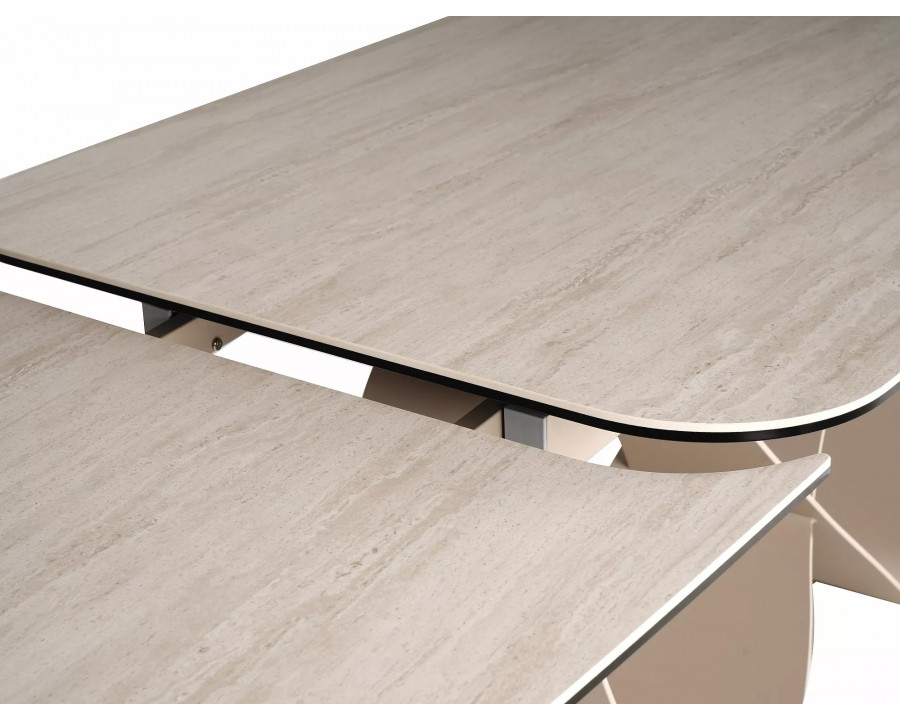 Стіл обідній кухонний розкладний Infinity Ceramic (160–240)×95 см Кераміка Беж / Кашемір каркас