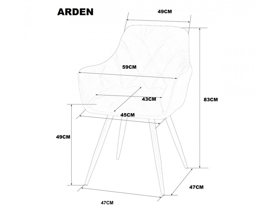 Стілець кухонний ARDEN Чорний каркас / Темний беж тканина оберт 180°