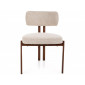 Стілець кухонний обідній м'який Misaki D Світло-бежева тканина / Горіх каркас