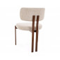 Стілець кухонний обідній м'який Misaki D Світло-бежева тканина / Горіх каркас