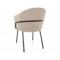 Стілець кухонний обідній м'який Nao Noelle Бежева тканина / Чорний каркас