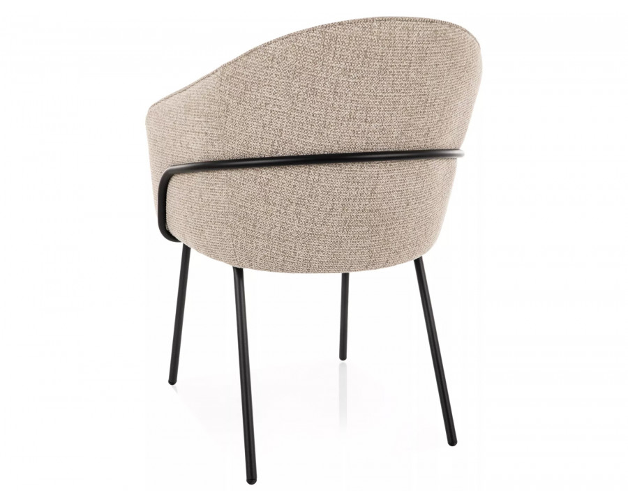 Стілець кухонний обідній м'який Nao Noelle Бежева тканина / Чорний каркас