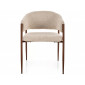 Стілець кухонний обідній м'який Akita D Світло-бежева тканина / Горіх каркас