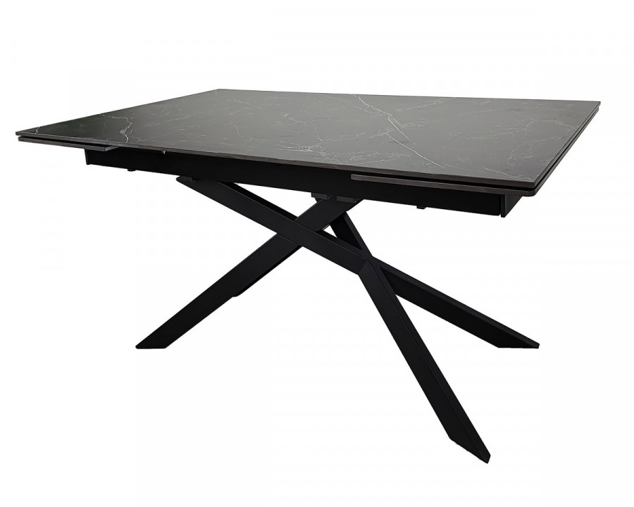 Стіл обідній розкладний MADISON CERAMIC 160(240)*90 чорний мат/чорний