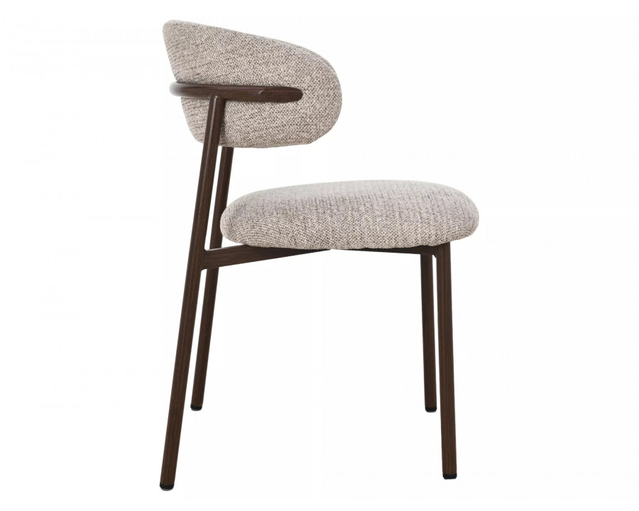 Стілець кухонний обідній м'який Elton II Бежева тканина / Горіх каркас