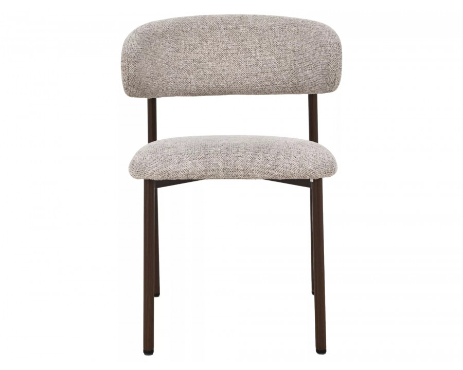 Стілець кухонний обідній м'який Elton II Бежева тканина / Горіх каркас