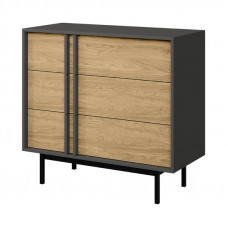 Комод ALSY REG 8 93х87х43 антрацит / дуб