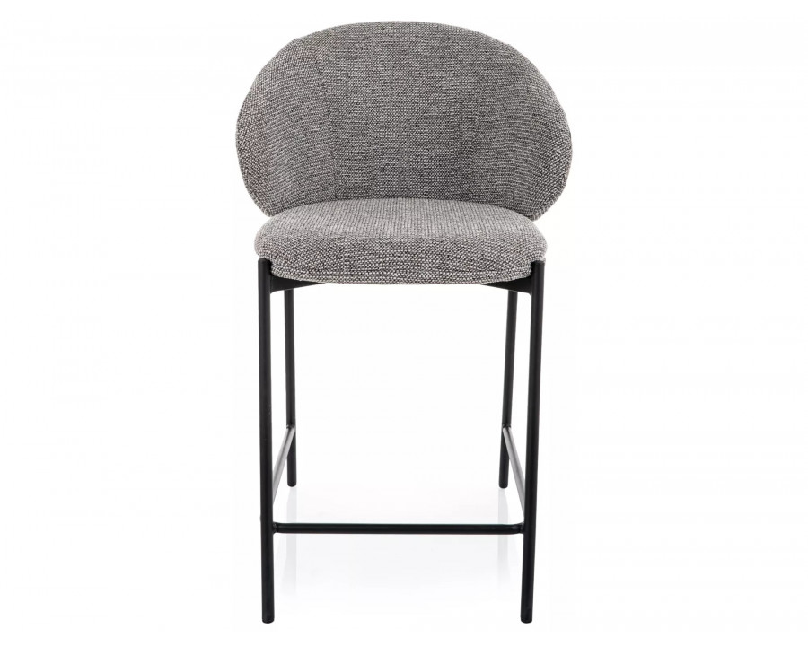 Напівбарний стілець кухонний Kioto H-2 Сіра тканина / Чорний каркас