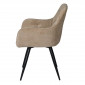 Стілець кухонний ARDEN Чорний каркас / Темний беж тканина оберт 180°