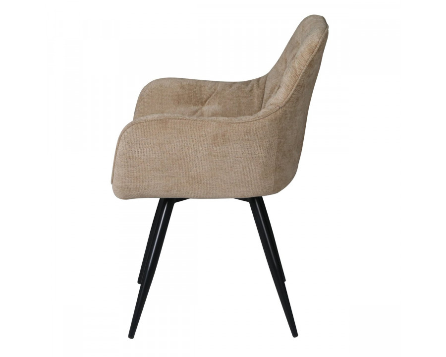 Стілець кухонний ARDEN Чорний каркас / Темний беж тканина оберт 180°