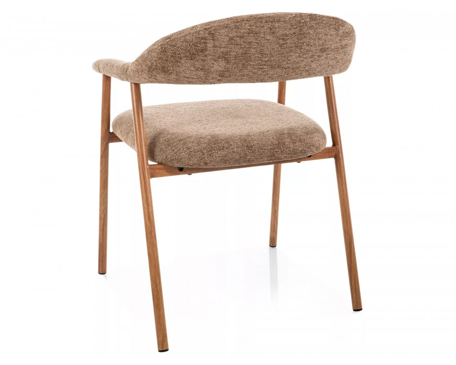 Стілець кухонний обідній м'який Lagos D Raven Латте тканина / Дуб каркас