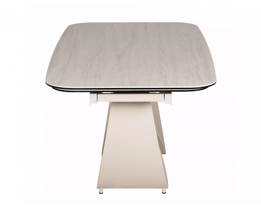 Стіл обідній кухонний розкладний Infinity Ceramic (160–240)×95 см Кераміка Беж / Кашемір каркас