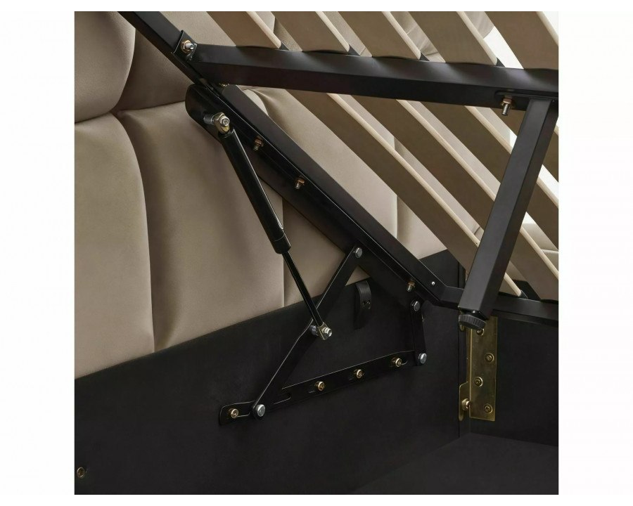 Ліжко двоспальне м'яке Parma Velvet 160×200 Темно-бежева велюр Bluvel