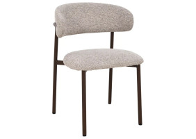 Стілець кухонний обідній м'який Elton II Бежева тканина / Горіх каркас