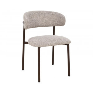Стілець кухонний обідній м'який Elton II Бежева тканина / Горіх каркас