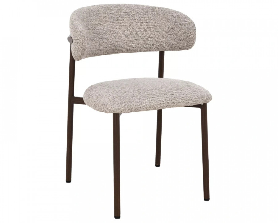 Стілець кухонний обідній м'який Elton II Бежева тканина / Горіх каркас