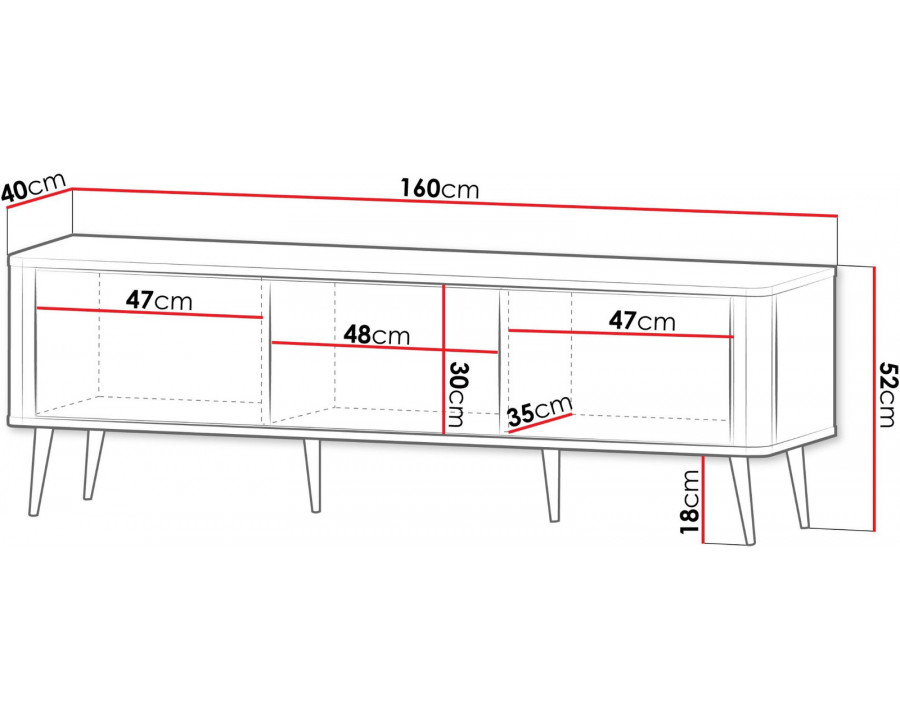 Тумба під телевізор MARLY REG 13 160х52х40 кашемір / горіх
