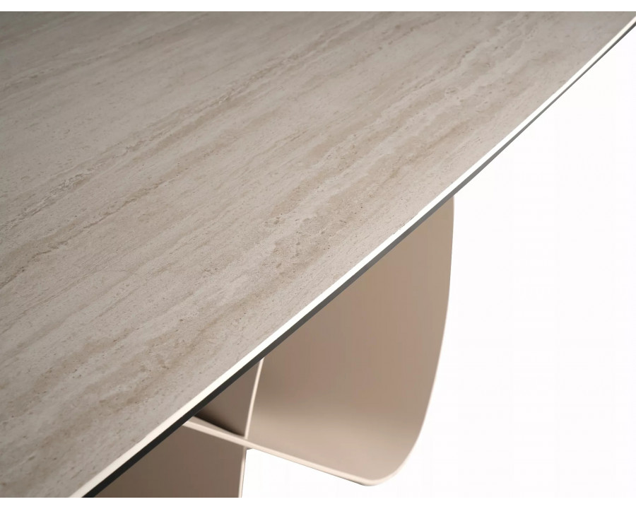 Стіл обідній кухонний розкладний Infinity Ceramic (160–240)×95 см Кераміка Беж / Кашемір каркас