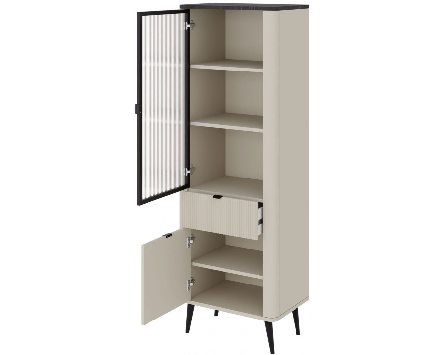 Вітрина MARLY REG 3 60х191х40 кашемір / горіх