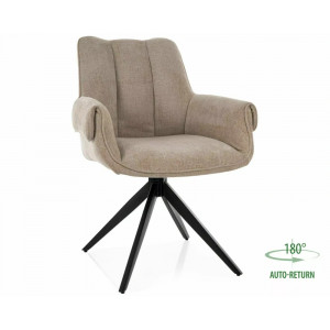 Стілець кухонний обідній м'який Gio Бежева тканина / Чорний каркас