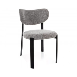 Стілець кухонний обідній м'який Rin Сіра тканина / Чорний каркас