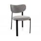 Стілець кухонний обідній м'який Rin Сіра тканина / Чорний каркас