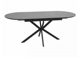 Стіл обідній розкладний GASTON CERAMIC 140(180)*80 сірий / чорний GASTONSZC140