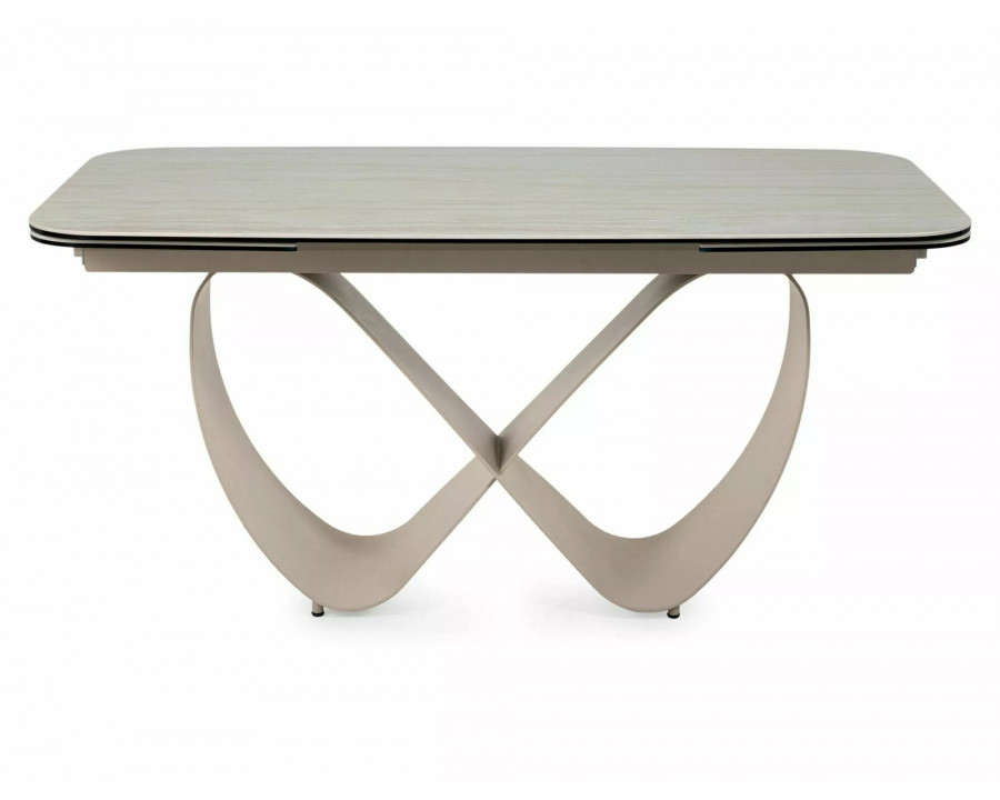 Стіл обідній кухонний розкладний Infinity Ceramic (160–240)×95 см Кераміка Беж / Кашемір каркас