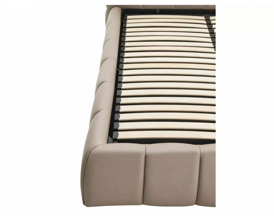 Ліжко двоспальне м'яке Parma Velvet 160×200 Темно-бежева велюр Bluvel