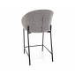 Напівбарний стілець кухонний Kioto H-2 Сіра тканина / Чорний каркас