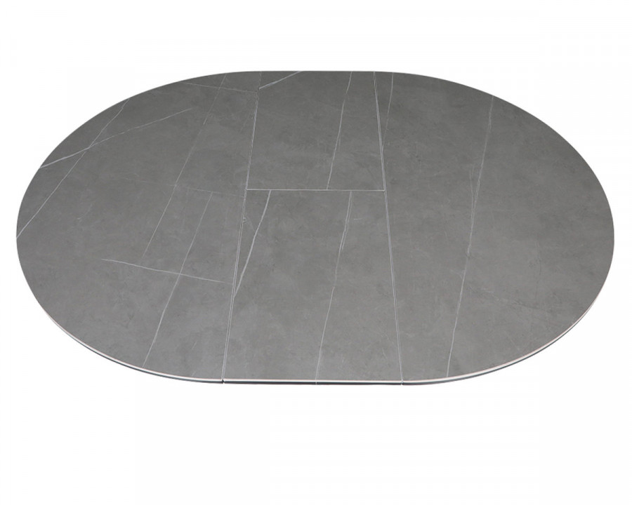 Стіл обідній розкладний GENEWA CERAMIC 105(140)*105 стіл Сірий / Чорний