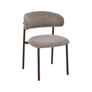 Стілець кухонний обідній м'який Elton Ii Капучіно тканина / Горіх каркас