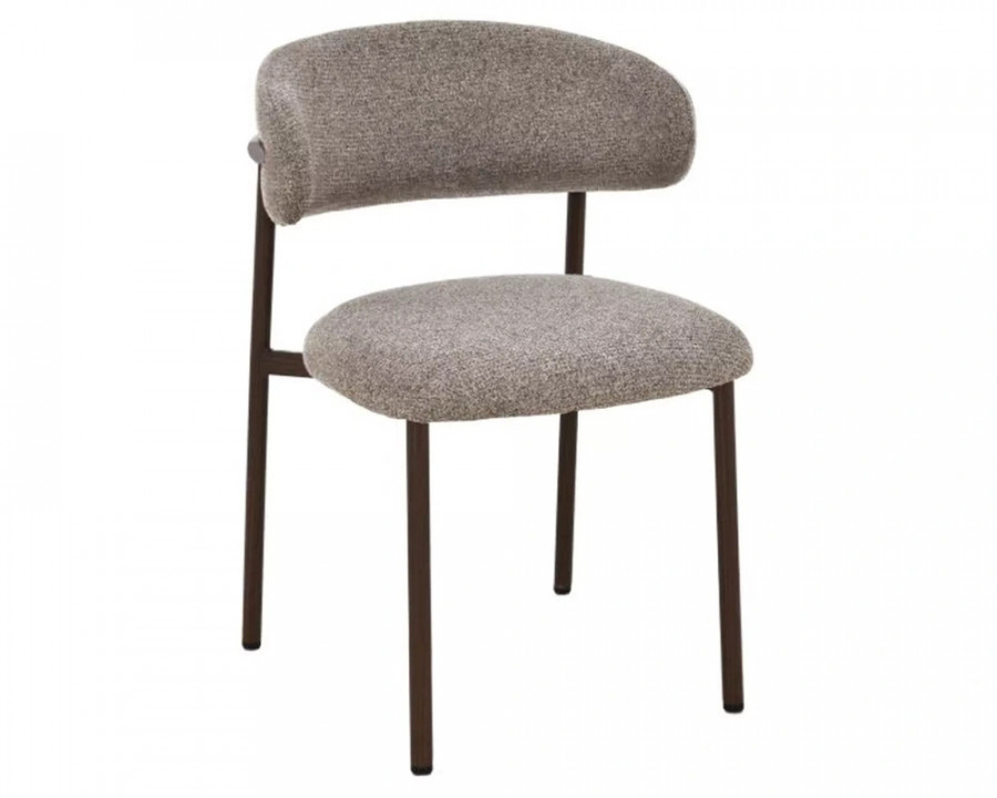 Стілець кухонний обідній м'який Elton Ii Капучіно тканина / Горіх каркас