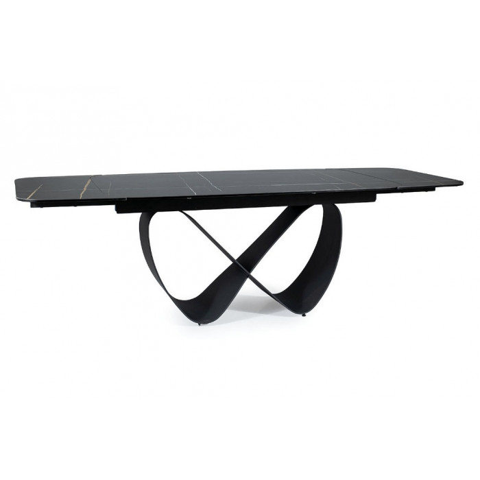 Стіл обідній розкладний INFINITY CERAMIC 160(240)*95 чорний AZARIO BLACK/чорний мат INFINITYCBC160