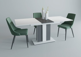 Стіл обідній Clasic 140(180)x80 Біла Аляска / Антрацит