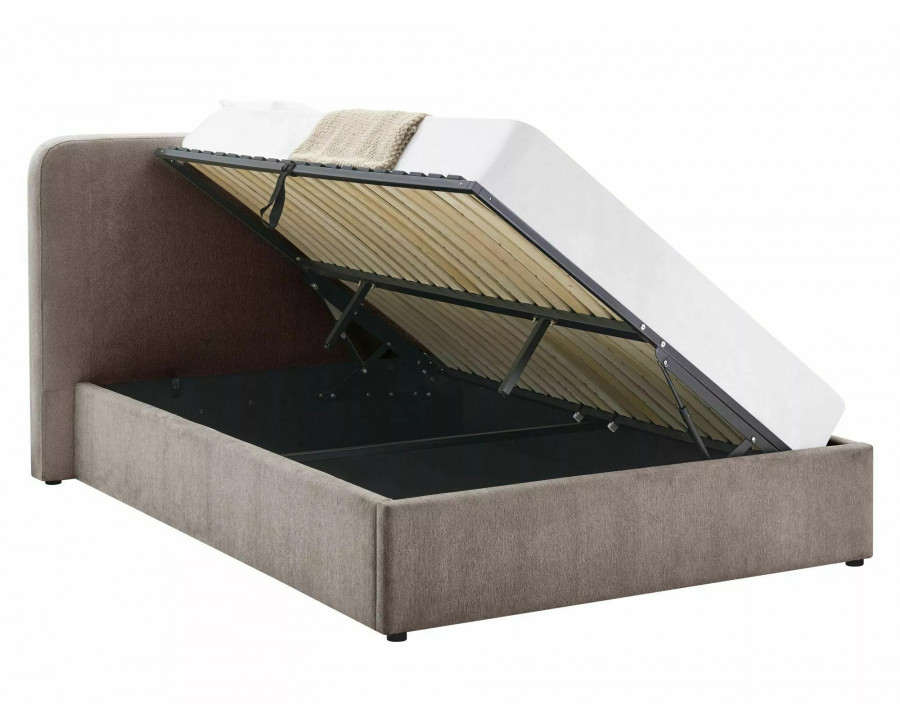 Ліжко полуторне м'яке Lumia Raven 140×200 Темно-бежева тканина