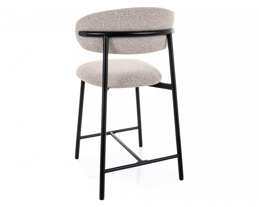 Напівбарний стілець кухонний Elton H-2 Бежева тканина / Чорний каркас