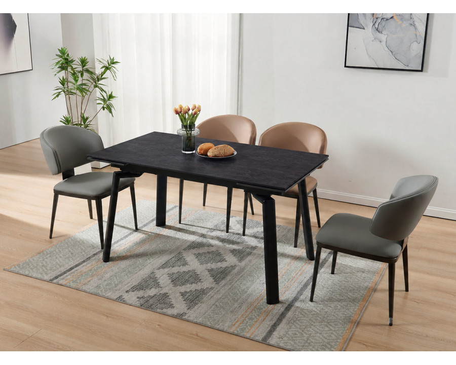 Стіл обідній розкладний BELFORD CERAMIC 140(200)*80 чорний горіх / чорний