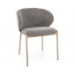 Стілець кухонний обідній м'який Kioto Сіра тканина / Кашемір каркас