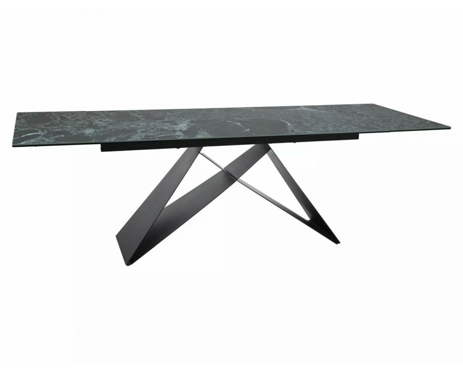 Стіл обідній розкладний WESTIN CERAMIC Морський VERDE ALPI / Чорний мат (160-240)X90 WESTINTVC160