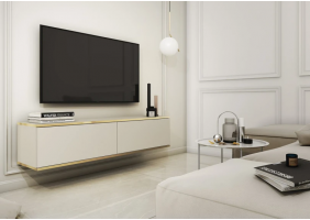 Тумба під телевізор навісна Оро / Oro 2-дверна RTV135 Бежевий Ш135xВ30 см.
