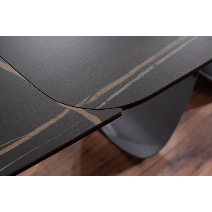 Стіл обідній розкладний INFINITY CERAMIC 160(240)*95 чорний AZARIO BLACK/чорний мат INFINITYCBC160