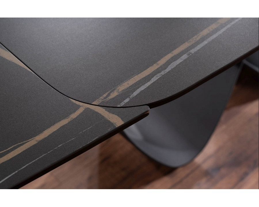 Стіл обідній розкладний INFINITY CERAMIC 160(240)*95 чорний AZARIO BLACK/чорний мат INFINITYCBC160