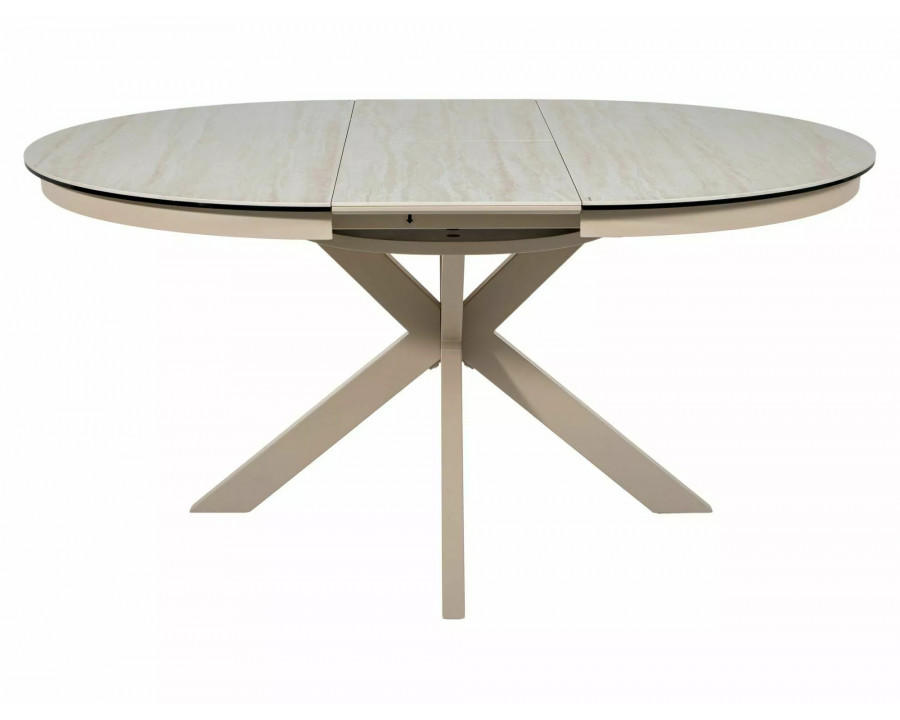 Стіл обідній кухонний розкладний Porto Ceramic (120–160)×120 см Кераміка Беж / Кашемір каркас