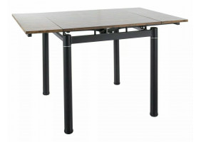 Обідній стіл розкладний GD-082 Горіх Вінтаж / Чорний мат Діаметр 80(131)X80 GD082OVC80